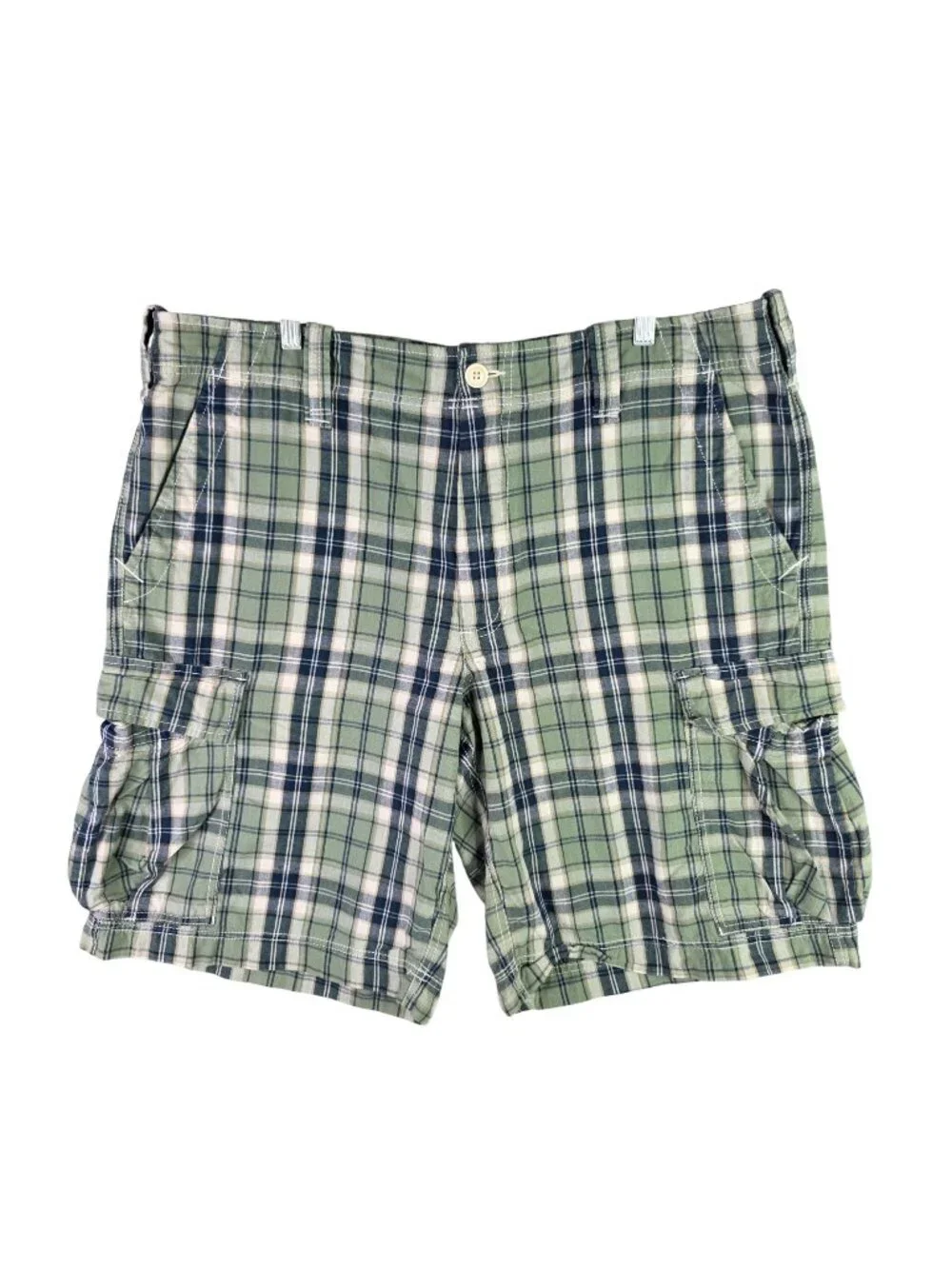 Mens Polo Ralph Lauren Green & Blue Plaid Cargo Shorts 12